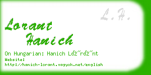 lorant hanich business card